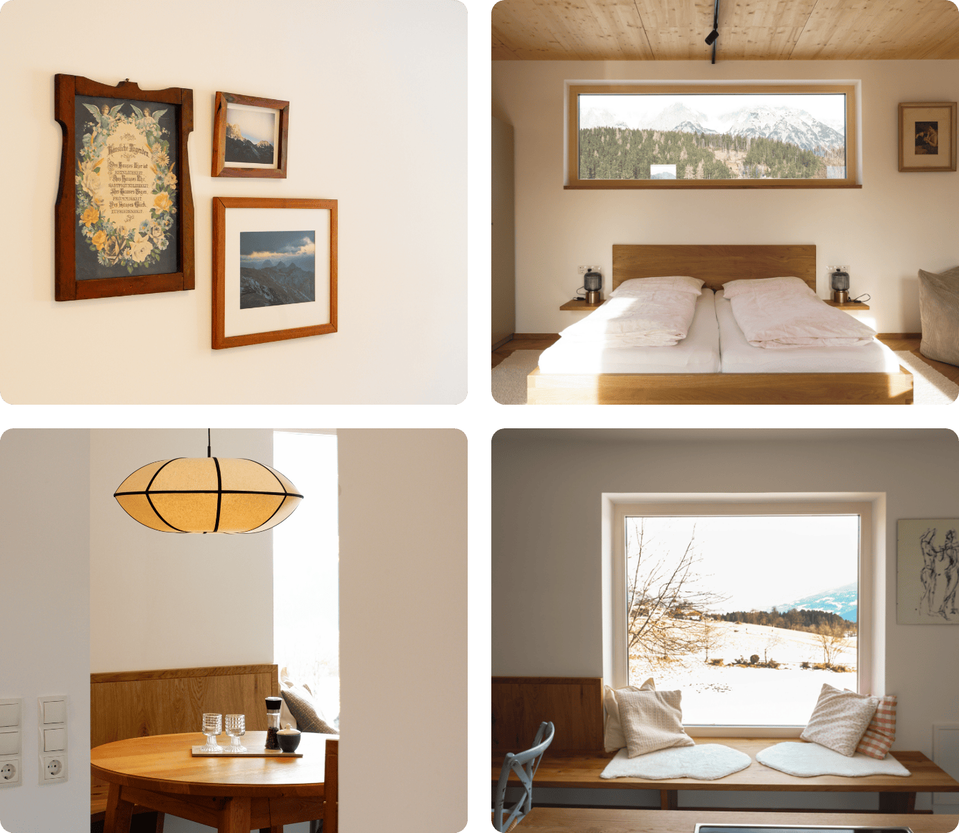 Apartment Bildercollage Schlafzimmer & Wohnraum